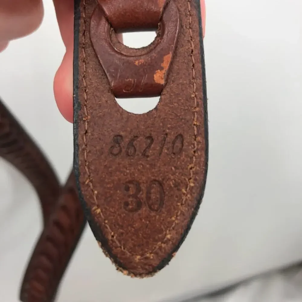 Cabelas Woven InterLocking Leather Belt Men's Small 30